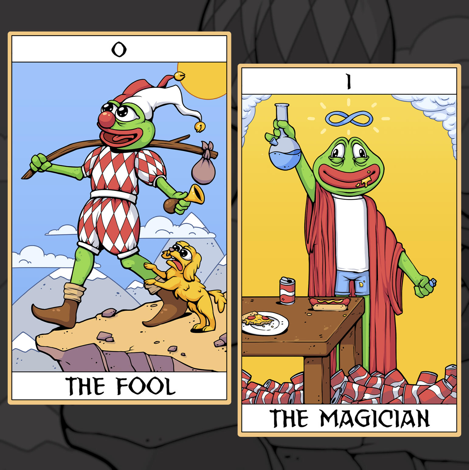 Pepe Tarot — concept cards illustration